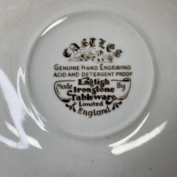 Mode English Ironstone Tableware Castles Brown Saucer Plate 5.5" Limited England - Picture 8 of 10
